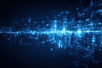 Futuristic technology blue background showcasing abstract designs and glowing patterns representing innovation and digital advancement