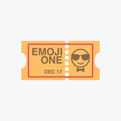 Cool emoji one ticket design for digital events or fun social media promotion graphics