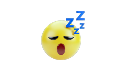 Sleeping Emoji with Zzzs on White Background