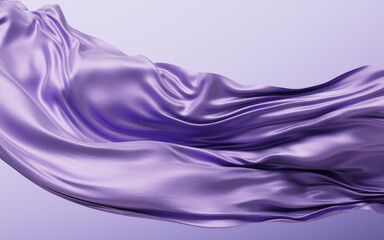 Flowing purple wave cloth background, 3d rendering.