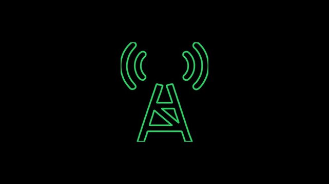 Telecommunication tower emitting signal waves