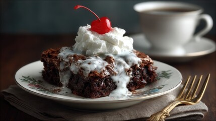 slice of moist chocolate cake