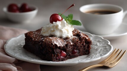 slice of moist chocolate cake