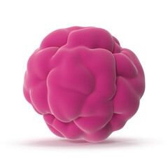 Abstract Pink Organic Form with Convoluted Surface