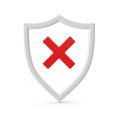 Security Shield with Red X Mark