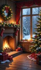 Fototapeta premium christmas greeting card