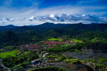 landscape with mountains and clouds