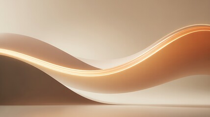 Elegant glowing wave design in warm beige tones for modern decor