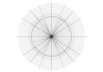 Radial geometric circle grid pattern with concentric lines on a white surface