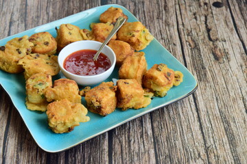 A traditional fried food from Indonesia made from tofu served with chili sauce