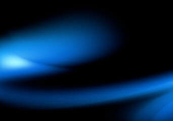 Soft blue blur gradient horizontal wave texture on black background
