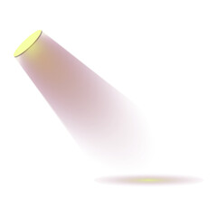 Single bright spotlight beam with clean illumination isolated on transparent background for stage lighting, event design, and visual focus concepts