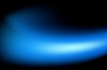 Soft glowing blue blur gradient background wave on black background