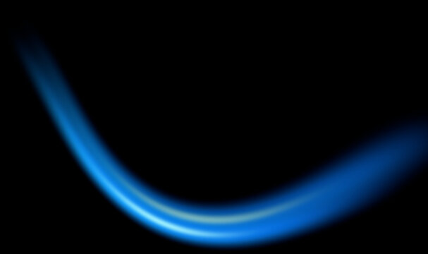 Soft glowing blue blur gradient swoop line on dark background