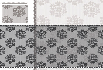Variations of the same lace design in different styles and colors
