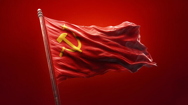 soviet union flag waving