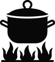Cooking Pot on Flames Icon