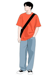 Cartoon character young man