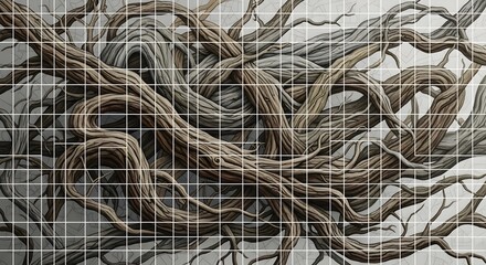 Entwined Branches Forming an Intricate Network Against a Softly Blurred Background