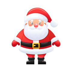 Funny Cartoon Santa Claus Sticker Isolated