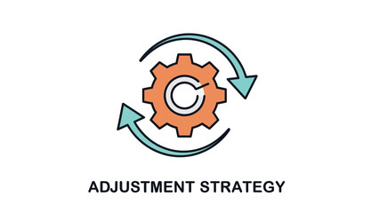 Gear with Circular Arrows Symbolizing Adjustment Strategy.