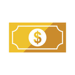 Dollar banknote icon in flat style