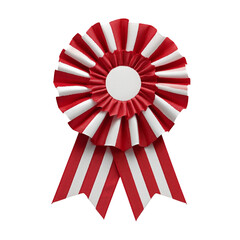 Striped award ribbon isolated on transparent background,studio lighting,flat design,PNG,clipart