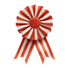Striped award ribbon isolated on transparent background,studio lighting,flat design,PNG,clipart