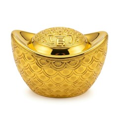 Elegant Chinese Gold Ingot for Good Luck and Prosperity