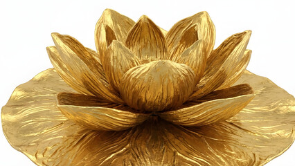 Luxurious Gilded Lotus Flower Decoration