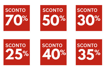SCONTO, sale label in italian, winter sales tags vector illustration 