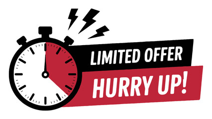Limited time offer hurry up sale with stopwatch