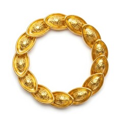 Golden Scarab Bracelet on White Background