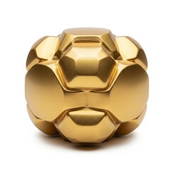 3d Render of a Golden Geometric Shape on White Background