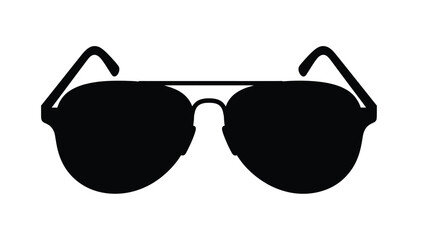 A black and white silhouette illustration of a pair of aviator sunglasses © Design lens
