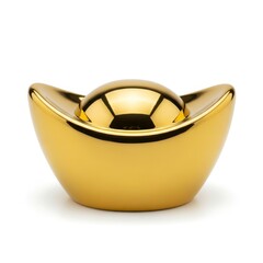 Gold Ingot Chinese Yuanbao on White Background
