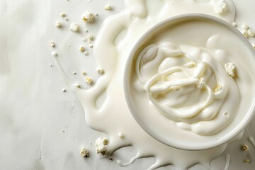 Abstract minimalist food background with cream and white gradient, soft textures and clean lines
