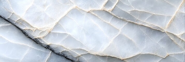 Elegant White Marble Surface with Clear Cracks and Shiny Texture Resembling Ancient Ice Patterns