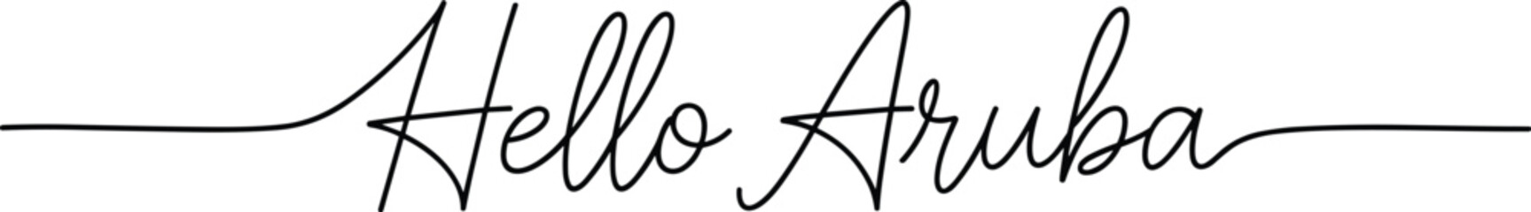 Hello Aruba Calligraphy Vector welcome greeting  illustration icon silhouette