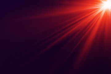 Red abstract light rays background with glow.
