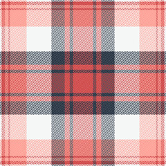 Vertical background vector texture, canvas seamless textile tartan. Goose fabric check pattern plaid in red and white colors.