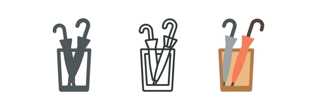 everyday home errands umbrella stand with two umbrellas