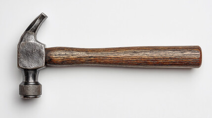 Hammer on a white background ready for use in construction work