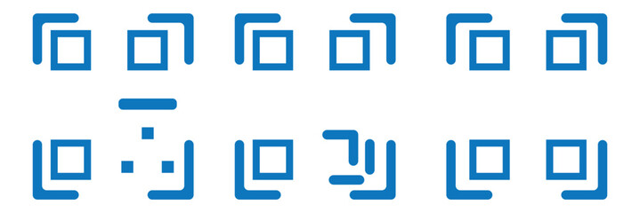 Clean flat vector illustration of a generic QR code icon for apps, payment systems, and digital marketing. EPS 10