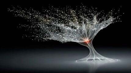 Abstract Tree of Light and Particles.