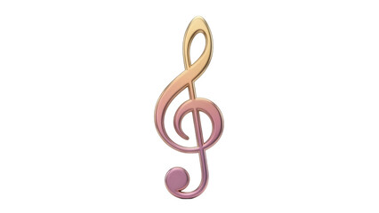 Obraz premium Isolated golden treble clef represents music and melody, for song score creation projects