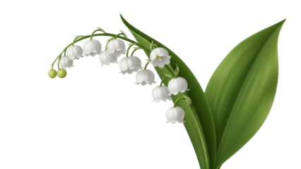 Isolated Lily of the valley illustration, spring flowers, elegant floral art, vector realistic delicate illustration