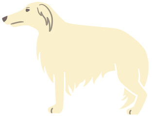 横向きの犬のボルゾイの全身のイラスト素材