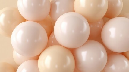 Beige and pink balloons creating a joyful background for celebrations, and special occasions parties,