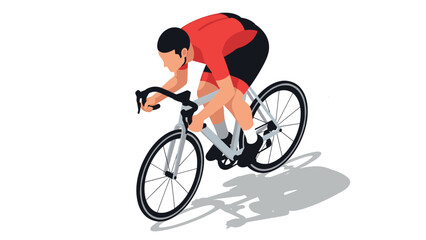 Obraz premium Cyclist in motion: dynamic isometric design of a road biker